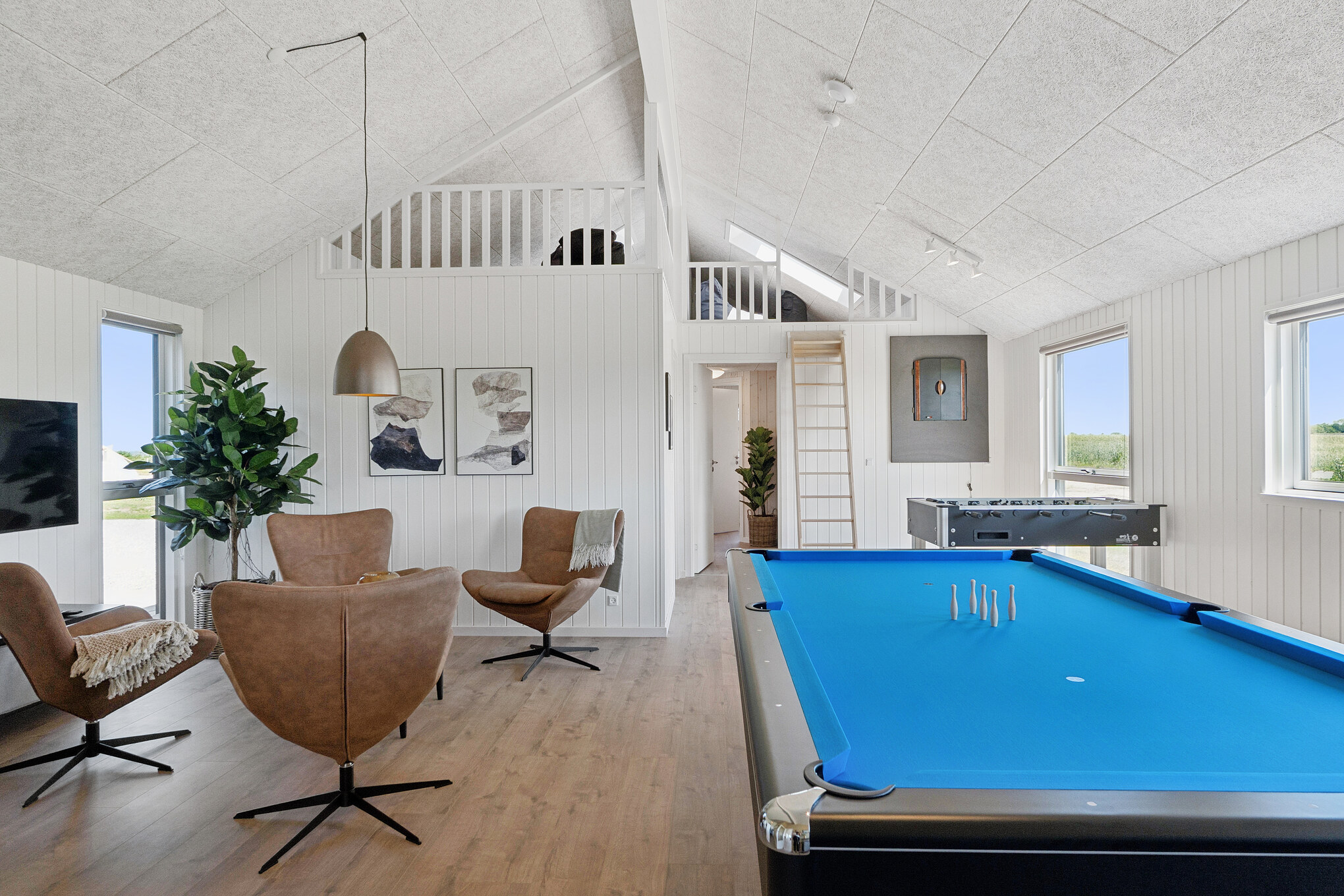 Aktivitetsrum med pool og bordtennis