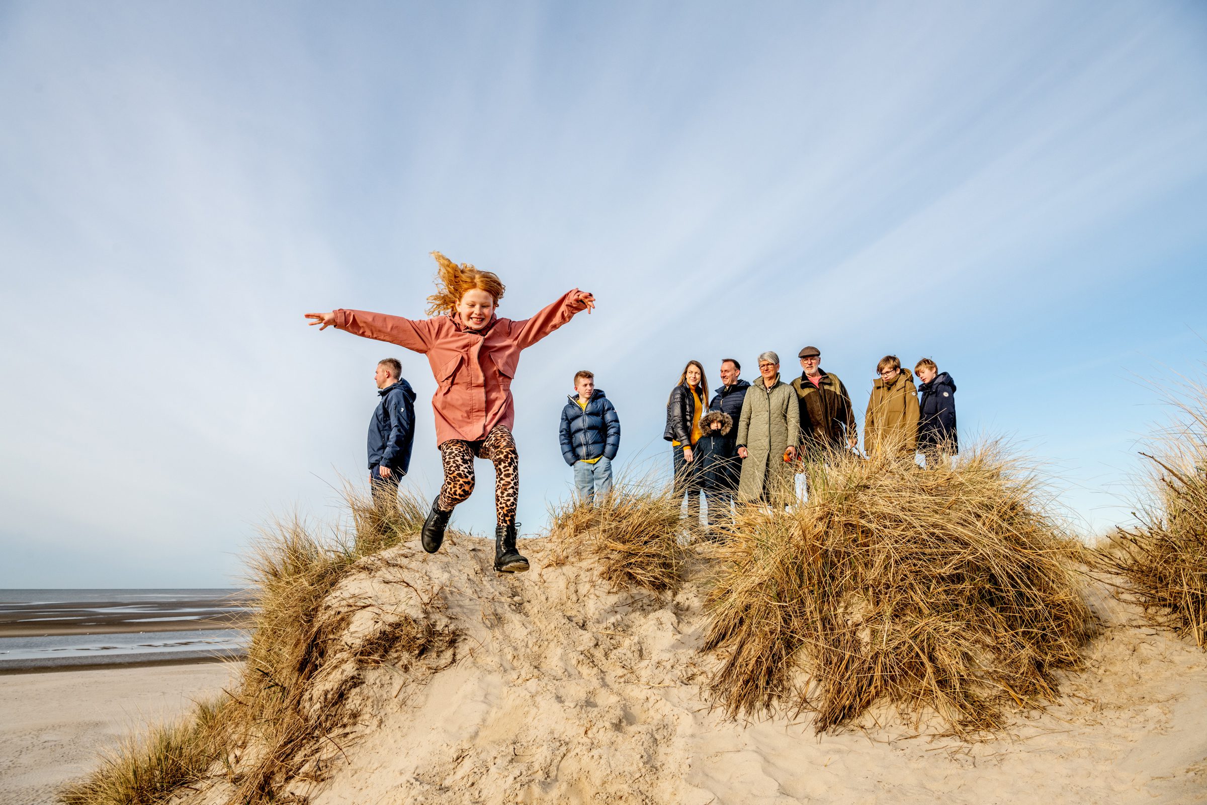 Familie på stranden